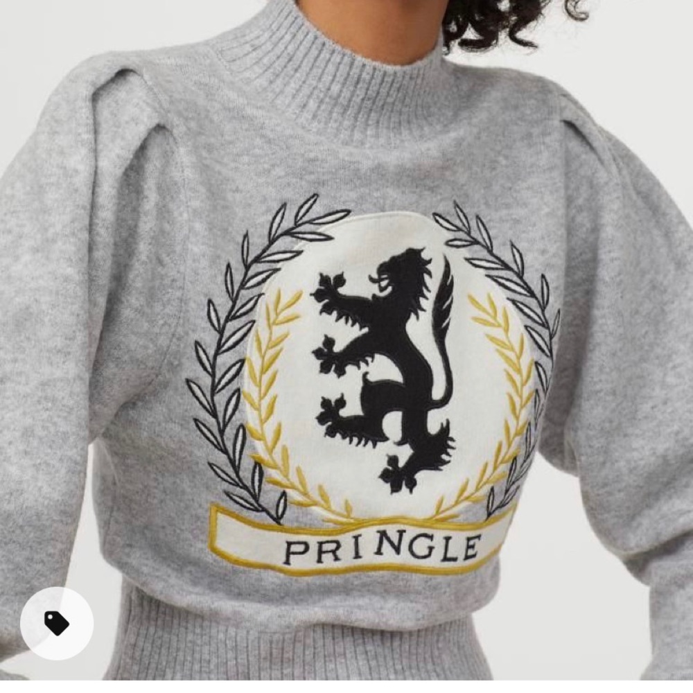 H&M Pringle Collab Grey Sweater Size Sm